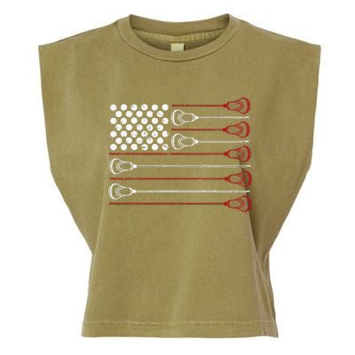 Lacrosse American USA Flag Garment-Dyed Women's Muscle Tee