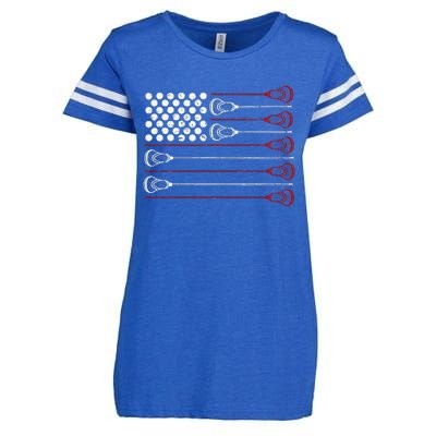 Lacrosse American USA Flag Enza Ladies Jersey Football T-Shirt