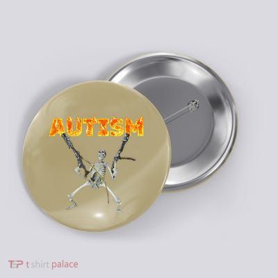 Love Accept Understand Autism Awareness Support Skeleton Button