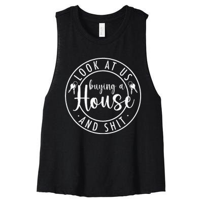 Look At Us Buying A House Proud First Time Homeowner Couple Women's Racerback Cropped Tank