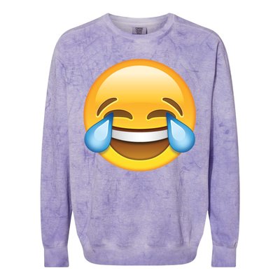 Laughing out Loud Emoticon Emoji Smiley Crying Colorblast Crewneck Sweatshirt