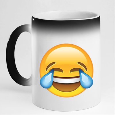 Laughing out Loud Emoticon Emoji Smiley Crying 11oz Black Color Changing Mug