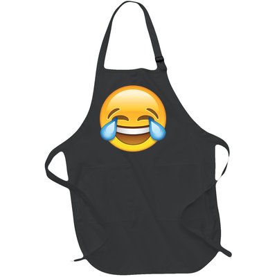 Laughing out Loud Emoticon Emoji Smiley Crying Full-Length Apron With Pockets