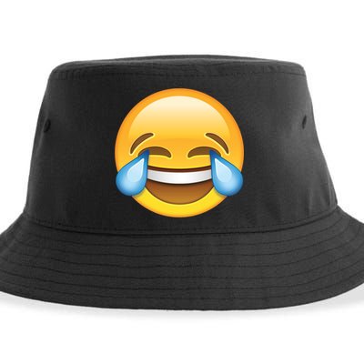 Laughing out Loud Emoticon Emoji Smiley Crying Sustainable Bucket Hat