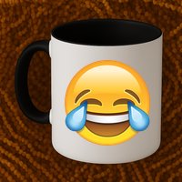 Laughing out Loud Emoticon Emoji Smiley Crying Mug