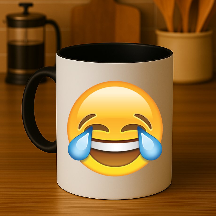 Laughing out Loud Emoticon Emoji Smiley Crying Mug