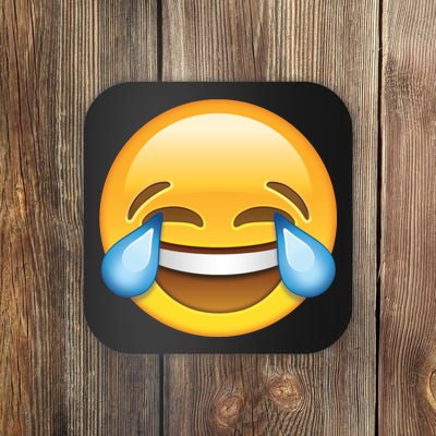 Laughing out Loud Emoticon Emoji Smiley Crying Coaster