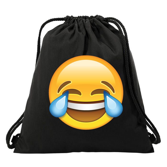 Laughing out Loud Emoticon Emoji Smiley Crying Drawstring Bag