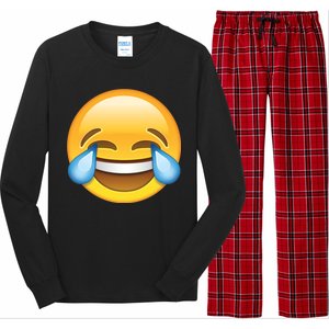 Laughing out Loud Emoticon Emoji Smiley Crying Long Sleeve Pajama Set