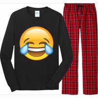 Laughing out Loud Emoticon Emoji Smiley Crying Long Sleeve Pajama Set