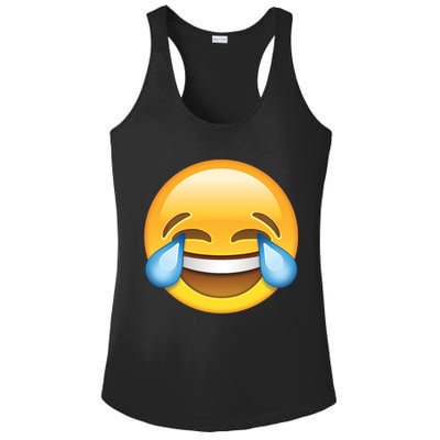 Laughing out Loud Emoticon Emoji Smiley Crying Ladies PosiCharge Competitor Racerback Tank
