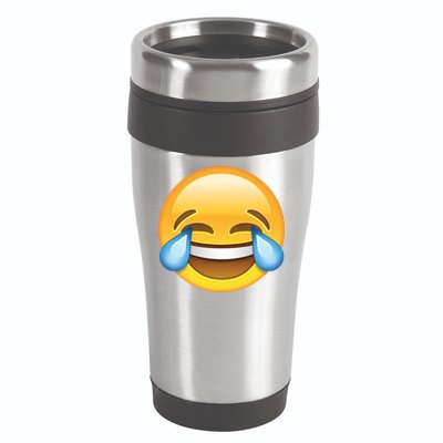 Laughing out Loud Emoticon Emoji Smiley Crying 16oz Travel Tumbler