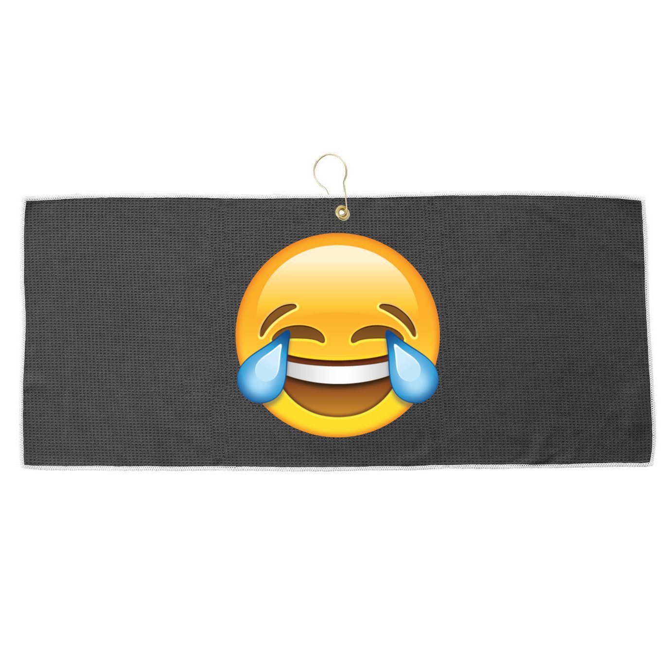 Laughing out Loud Emoticon Emoji Smiley Crying Large Microfiber Waffle Golf Towel
