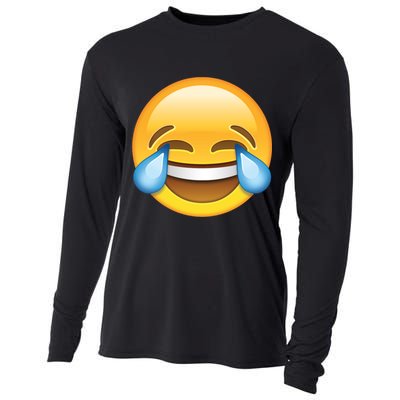Laughing out Loud Emoticon Emoji Smiley Crying Cooling Performance Long Sleeve Crew