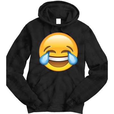 Laughing out Loud Emoticon Emoji Smiley Crying Tie Dye Hoodie