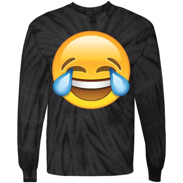 Laughing out Loud Emoticon Emoji Smiley Crying Tie-Dye Long Sleeve Shirt