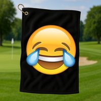 Laughing out Loud Emoticon Emoji Smiley Crying Golf Towel
