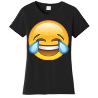 Laughing out Loud Emoticon Emoji Smiley Crying Women's T-Shirt