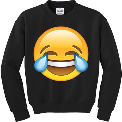 Laughing out Loud Emoticon Emoji Smiley Crying Kids Sweatshirt