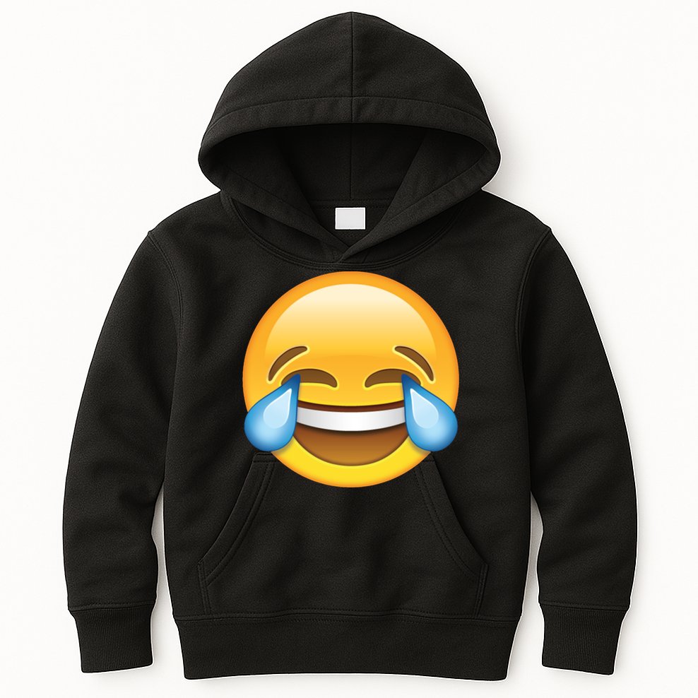 Laughing out Loud Emoticon Emoji Smiley Crying Kids Hoodie