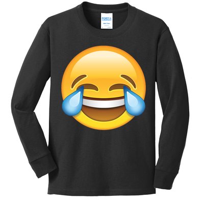 Laughing out Loud Emoticon Emoji Smiley Crying Kids Long Sleeve Shirt