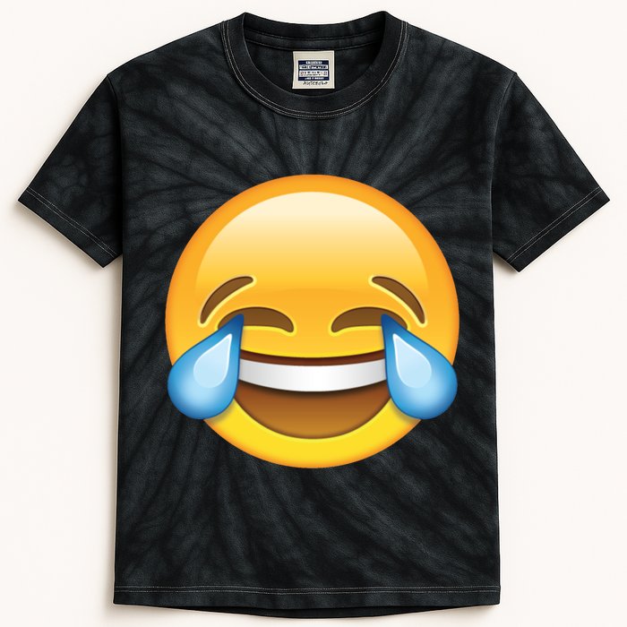 Laughing out Loud Emoticon Emoji Smiley Crying Kids Tie-Dye T-Shirt