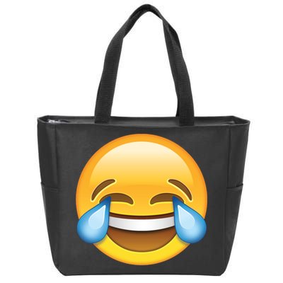 Laughing out Loud Emoticon Emoji Smiley Crying Zip Tote Bag