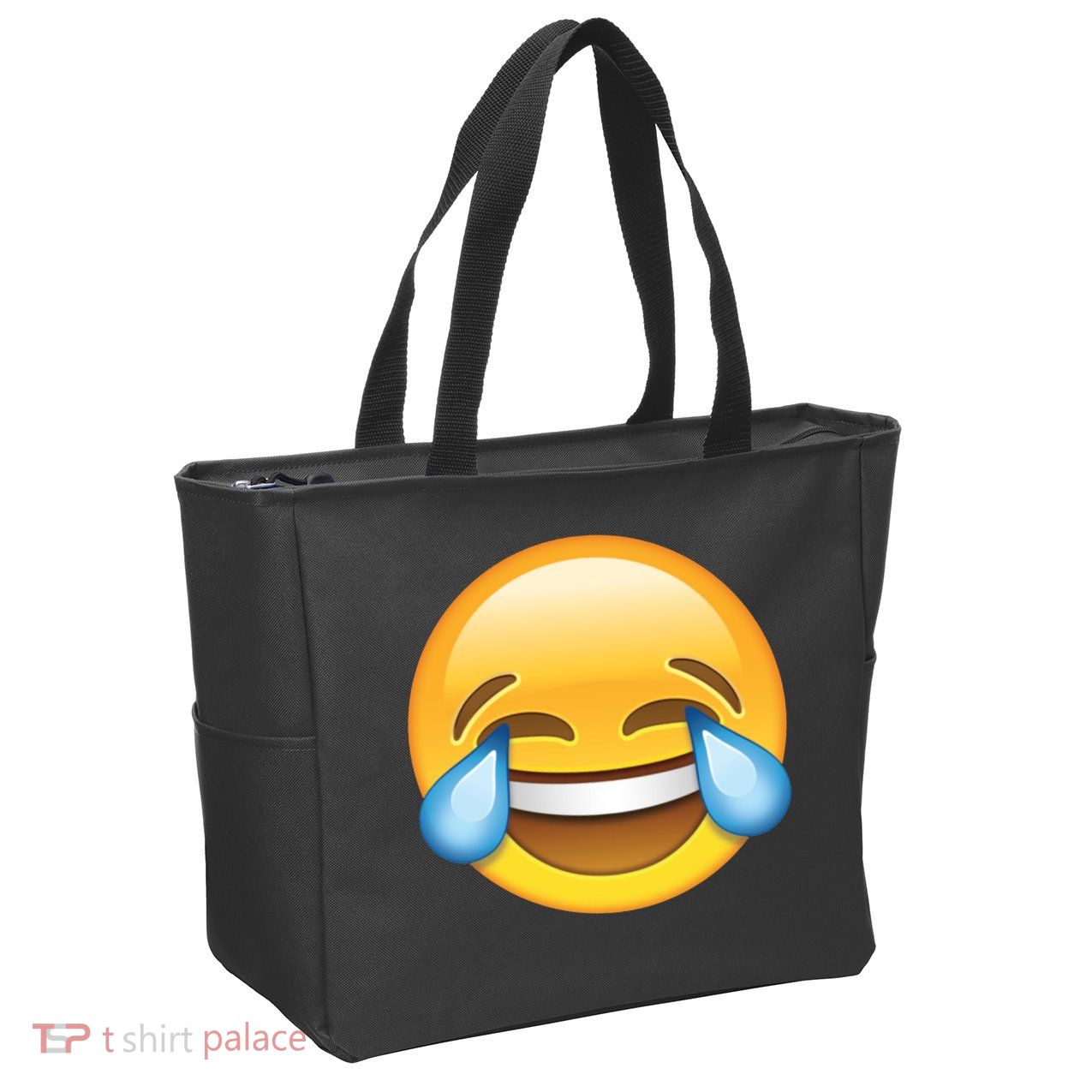 Laughing out Loud Emoticon Emoji Smiley Crying Zip Tote Bag