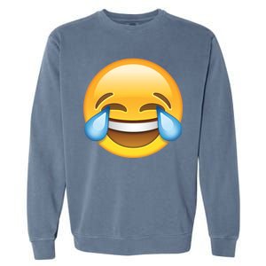 Laughing out Loud Emoticon Emoji Smiley Crying Garment-Dyed Sweatshirt