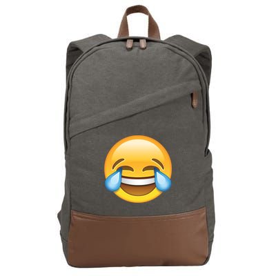 Laughing out Loud Emoticon Emoji Smiley Crying Cotton Canvas Backpack