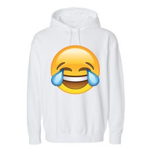 Laughing out Loud Emoticon Emoji Smiley Crying Garment-Dyed Fleece Hoodie