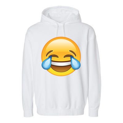 Laughing out Loud Emoticon Emoji Smiley Crying Garment-Dyed Fleece Hoodie