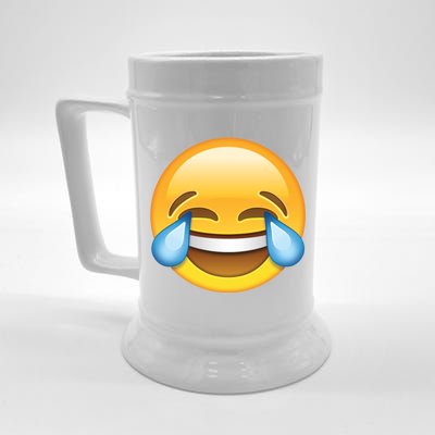 Laughing out Loud Emoticon Emoji Smiley Crying Beer Stein