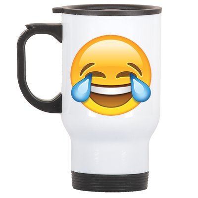 Laughing out Loud Emoticon Emoji Smiley Crying Stainless Steel Travel Mug