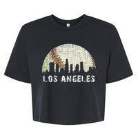 Los Angeles Vintage Baseball Distressed Gameday Retro Bella+Canvas Jersey Crop Tee