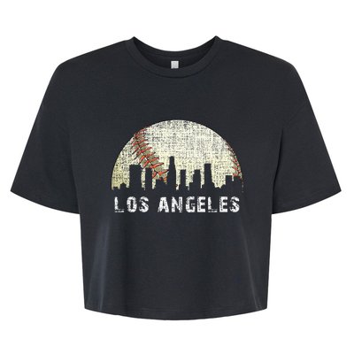 Los Angeles Vintage Baseball Distressed Gameday Retro Bella+Canvas Jersey Crop Tee