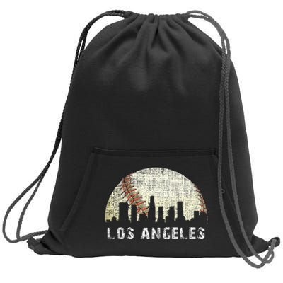 Los Angeles Vintage Baseball Distressed Gameday Retro Sweatshirt Cinch Pack Bag