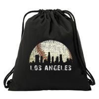 Los Angeles Vintage Baseball Distressed Gameday Retro Drawstring Bag