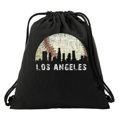 Los Angeles Vintage Baseball Distressed Gameday Retro Drawstring Bag