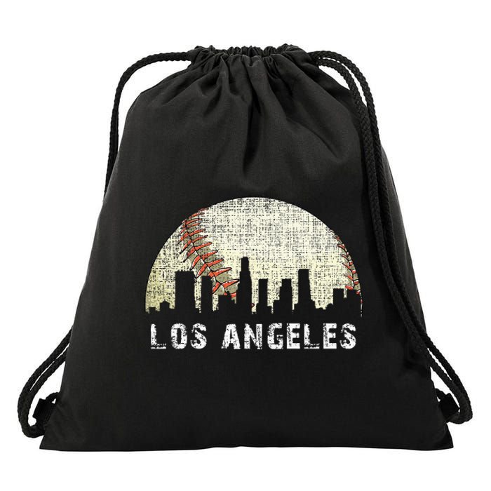 Los Angeles Vintage Baseball Distressed Gameday Retro Drawstring Bag