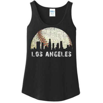 Los Angeles Vintage Baseball Distressed Gameday Retro Ladies Essential Tank