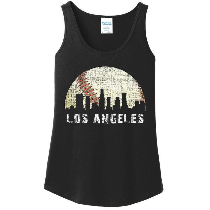 Los Angeles Vintage Baseball Distressed Gameday Retro Ladies Essential Tank