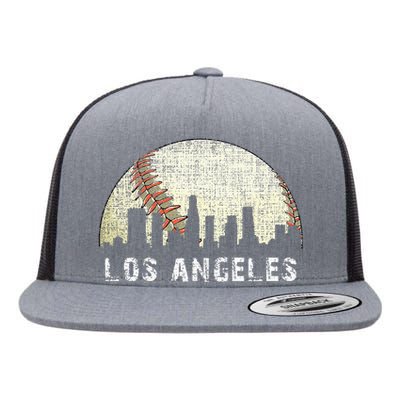 Los Angeles Vintage Baseball Distressed Gameday Retro Flat Bill Trucker Hat