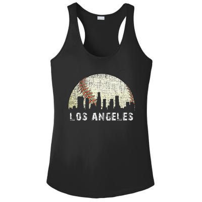 Los Angeles Vintage Baseball Distressed Gameday Retro Ladies PosiCharge Competitor Racerback Tank