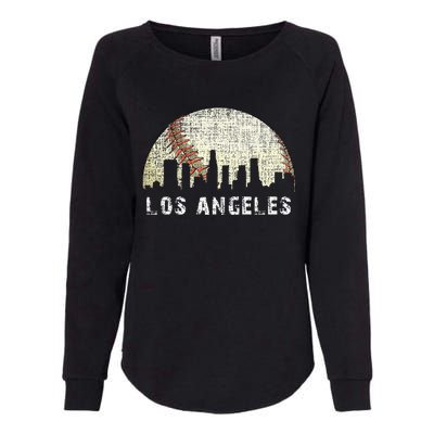 Los Angeles Vintage Baseball Distressed Gameday Retro Womens California Wash Sweatshirt