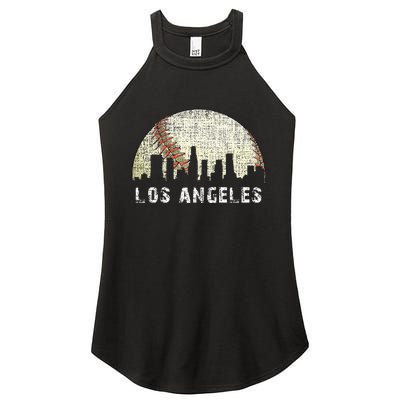 Los Angeles Vintage Baseball Distressed Gameday Retro Women’s Perfect Tri Rocker Tank