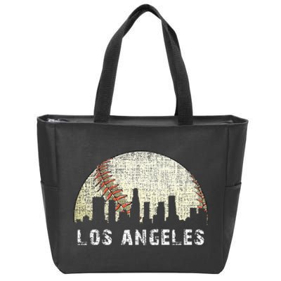 Los Angeles Vintage Baseball Distressed Gameday Retro Zip Tote Bag