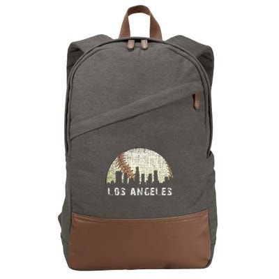 Los Angeles Vintage Baseball Distressed Gameday Retro Cotton Canvas Backpack