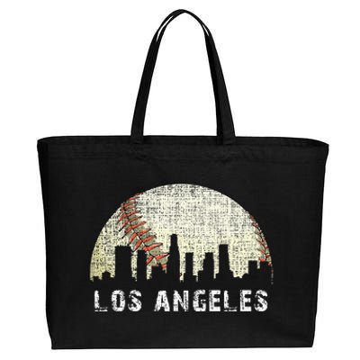 Los Angeles Vintage Baseball Distressed Gameday Retro Cotton Canvas Jumbo Tote