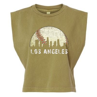 Los Angeles Vintage Baseball Distressed Gameday Retro Garment-Dyed Women's Muscle Tee